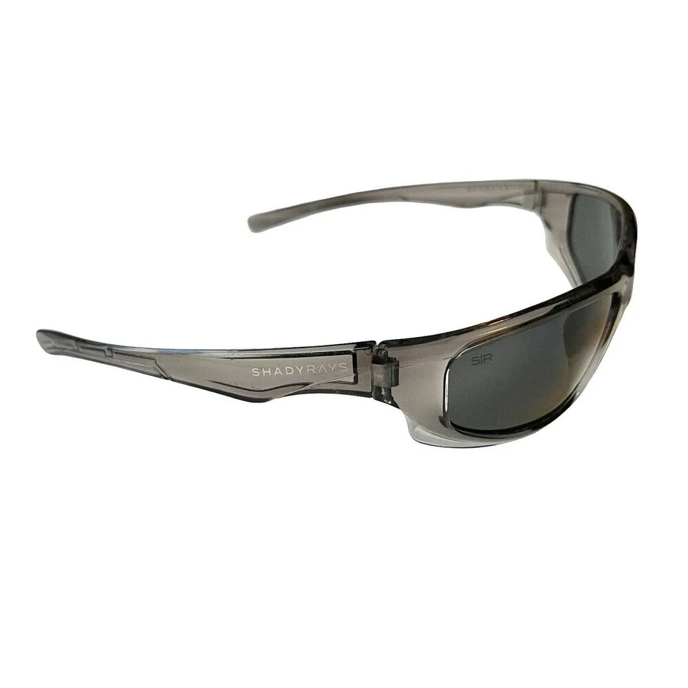 Shady Rays Wraparound Sunglasses Smoke Gray Black Sport Fishing Running Cycling